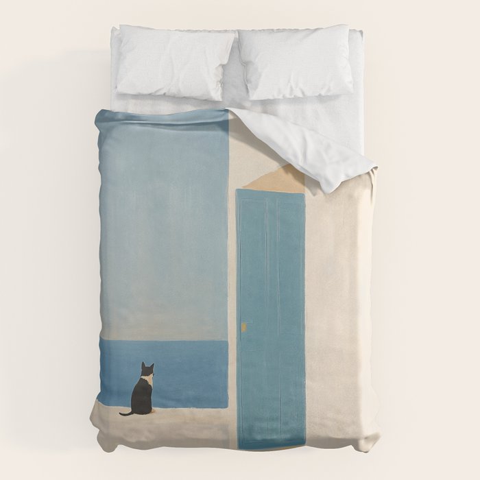 Quiet Cat by the Sea Duvet Cover Gallery Image 6