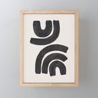 Reflection Mid Century Modern Minimalist Black Ink Painting Funky Tribal Mini Art Print Gallery Image 1