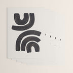 Reflection Mid Century Modern Minimalist Black Ink Painting Funky Tribal Wrapping Paper Gallery Image 3