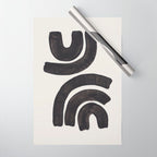 Reflection Mid Century Modern Minimalist Black Ink Painting Funky Tribal Wrapping Paper Gallery Image 1