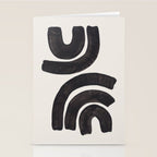 Reflection Mid Century Modern Minimalist Black Ink Painting Funky Tribal Stationery Card Gallery Image 2