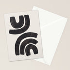 Reflection Mid Century Modern Minimalist Black Ink Painting Funky Tribal Stationery Card Gallery Image 2