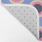 Geometric Mid century Modern blue abstract Bath Mat Gallery Image 2