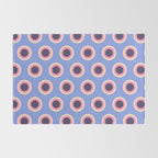 Geometric Mid century Modern blue abstract Rug Gallery Image 2