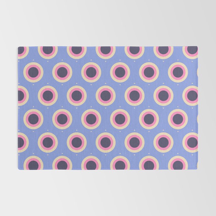 Geometric Mid century Modern blue abstract Rug Gallery Image 2