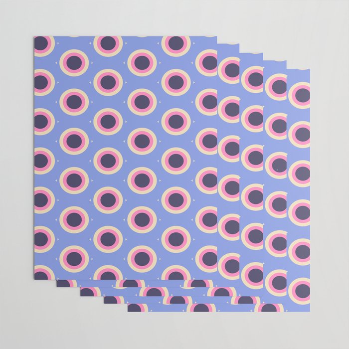 Geometric Mid century Modern blue abstract Wrapping Paper Gallery Image 3