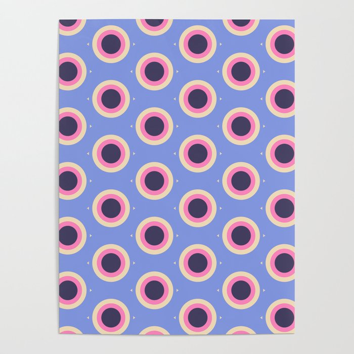 Geometric Mid century Modern blue abstract Poster Gallery Image 4