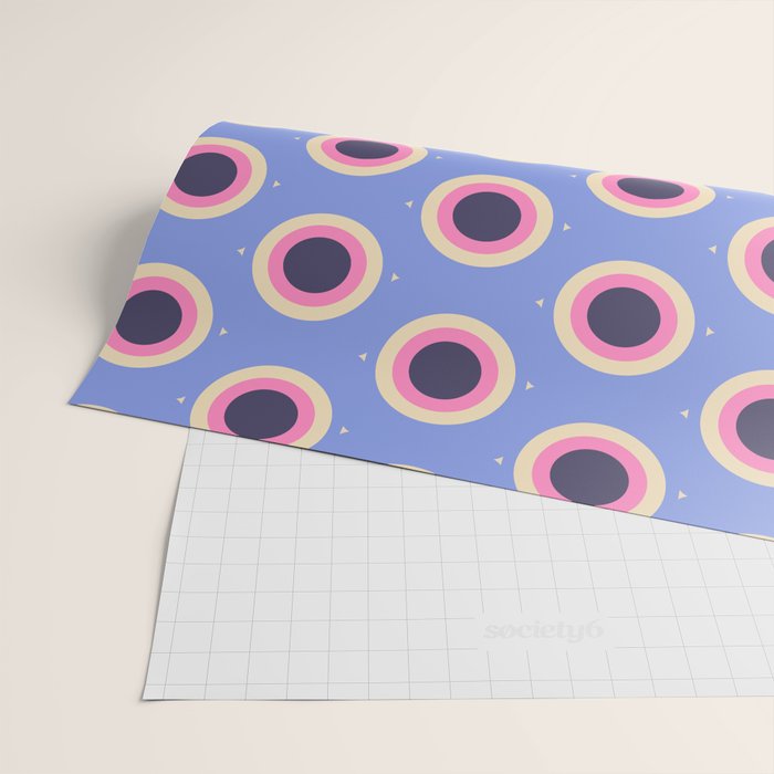 Geometric Mid century Modern blue abstract Wrapping Paper Gallery Image 2