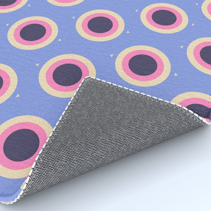 Geometric Mid century Modern blue abstract Rug Gallery Image 4