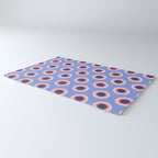 Geometric Mid century Modern blue abstract Rug Gallery Image 3