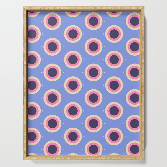 Geometric Mid century Modern blue abstract Serving Tray Gallery Image 1