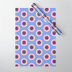 Geometric Mid century Modern blue abstract Wrapping Paper Gallery Image 1