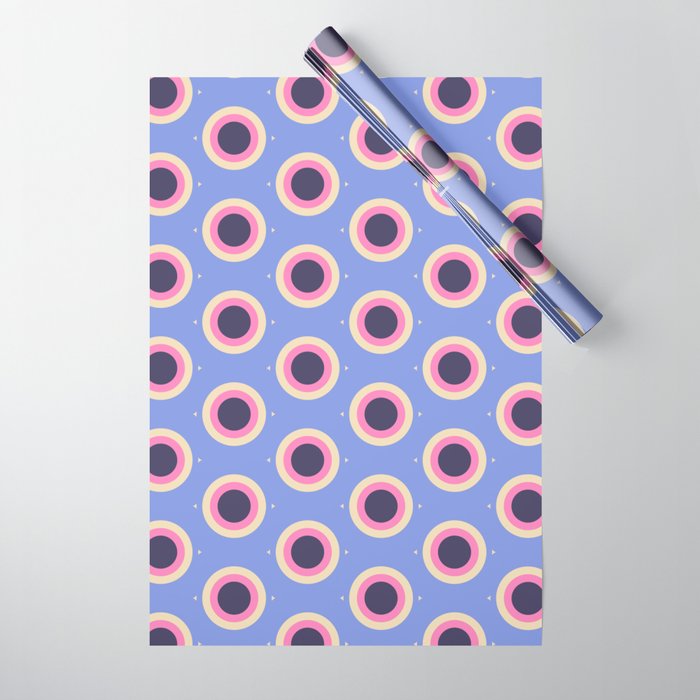 Geometric Mid century Modern blue abstract Wrapping Paper Gallery Image 1