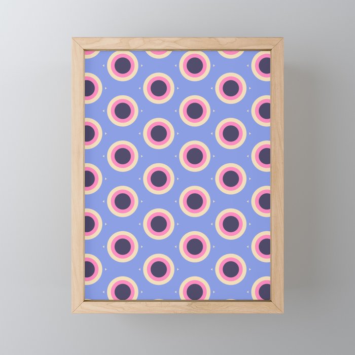Geometric Mid century Modern blue abstract Mini Art Print Gallery Image 1
