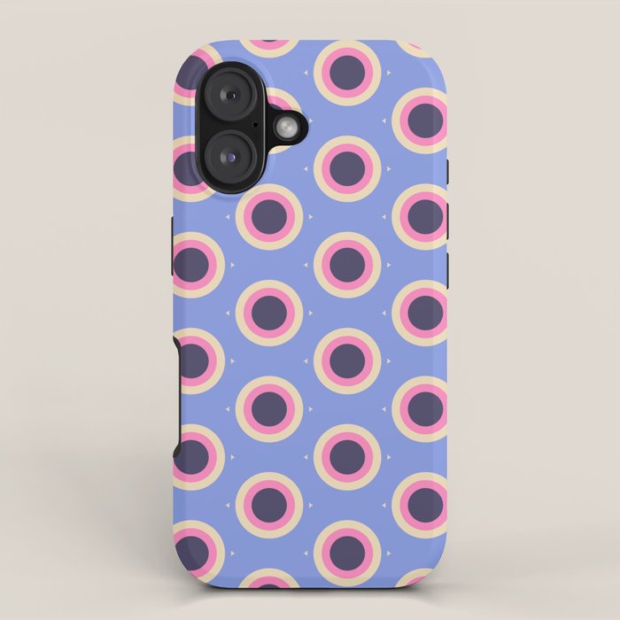 Geometric Mid century Modern blue abstract iPhone Case Gallery Image 1