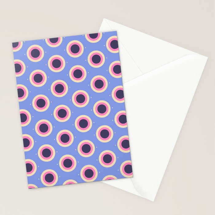 Geometric Mid century Modern blue abstract Stationery Card Gallery Image 2