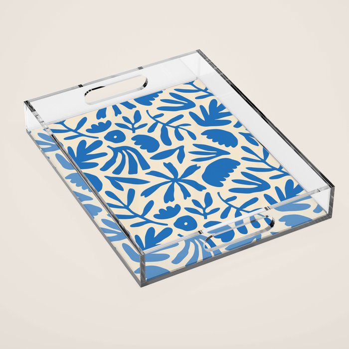 Organic nature flower shape art pattern Acrylic Tray Gallery Image 1