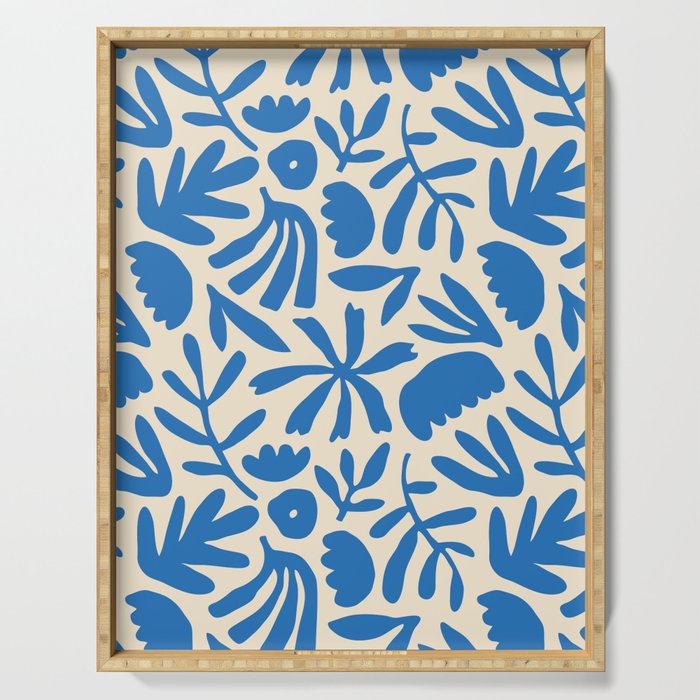 Organic nature flower shape art pattern Serving Tray Gallery Image 1