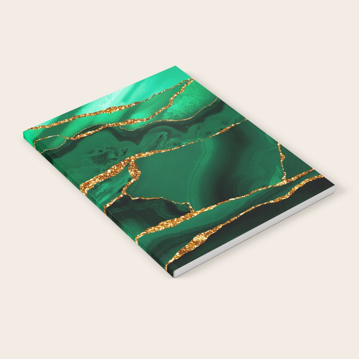 Abstract Green And Gold Emerald Marble Landscape  Notebook Gallery Image 2