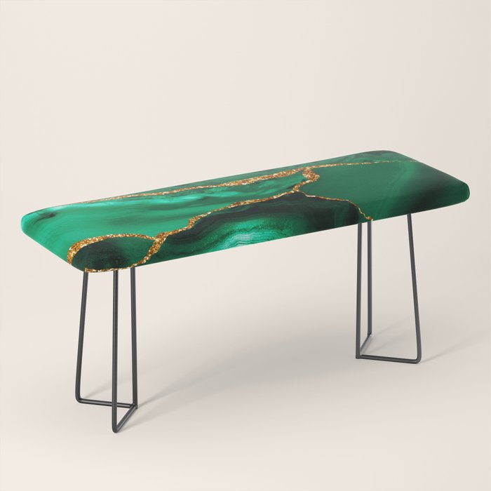 Abstract Green And Gold Emerald Marble Landscape  Bench Gallery Image 1