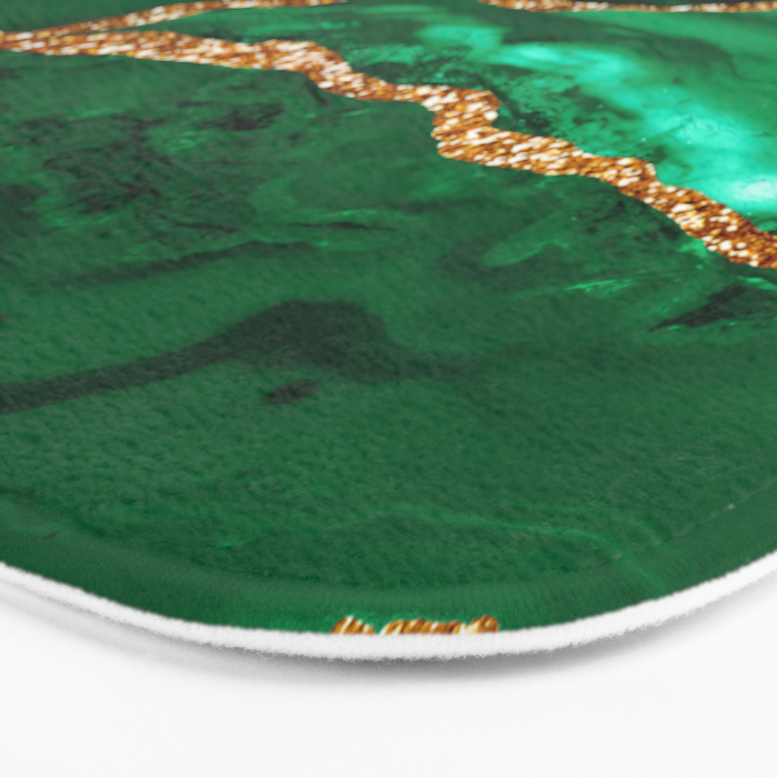 Abstract Green And Gold Emerald Marble Landscape  Bath Mat Gallery Image 3