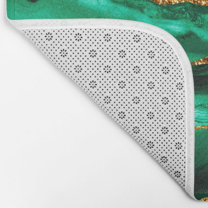 Abstract Green And Gold Emerald Marble Landscape  Bath Mat Gallery Image 2
