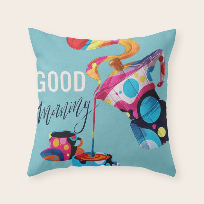 Coffee Time 1 Throw Pillow Gallery Image 1