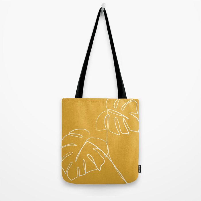 Monstera minimal - yellow Tote Bag Gallery Image 2