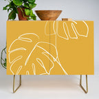Monstera minimal - yellow Credenza Gallery Image 1
