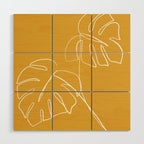 Monstera minimal - yellow Wood Wall Art Gallery Image 1