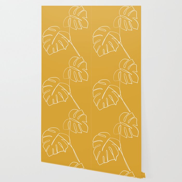 Monstera minimal - yellow Wallpaper Gallery Image 2