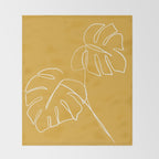 Monstera minimal - yellow Throw Blanket Gallery Image 2