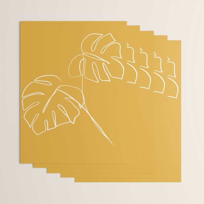 Monstera minimal - yellow Wrapping Paper Gallery Image 3