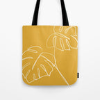 Monstera minimal - yellow Tote Bag Gallery Image 1