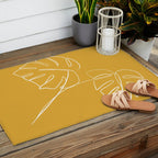Monstera minimal - yellow Outdoor Rug Gallery Image 2
