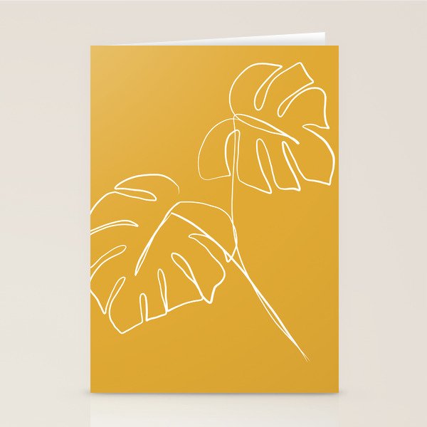 Monstera minimal - yellow Stationery Card Gallery Image 2