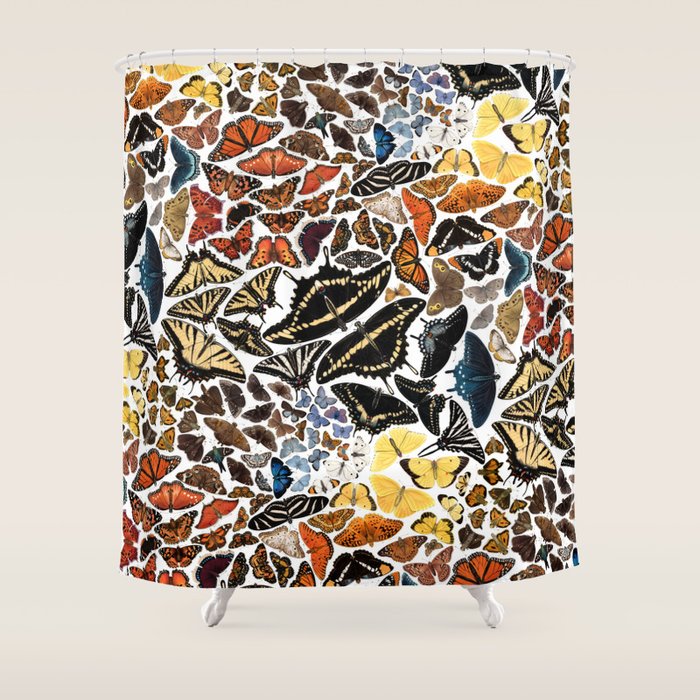 Butterflies of North America Pattern Shower Curtain