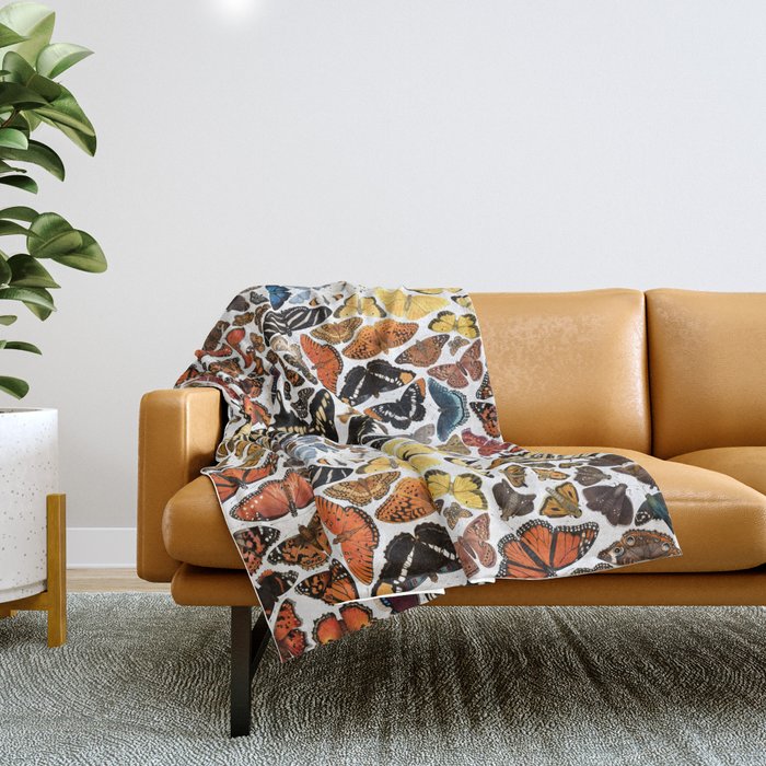 Butterflies of North America Pattern Throw Blanket Gallery Image 1