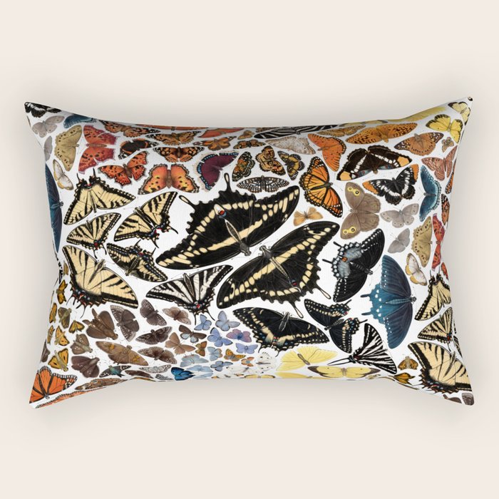 Butterflies of North America Pattern Rectangular Pillow Gallery Image 2
