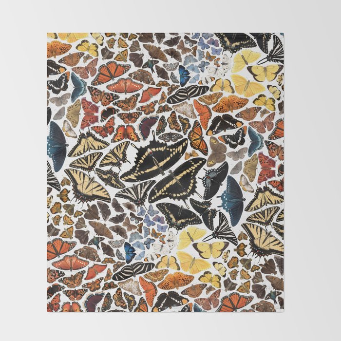 Butterflies of North America Pattern Throw Blanket Gallery Image 2