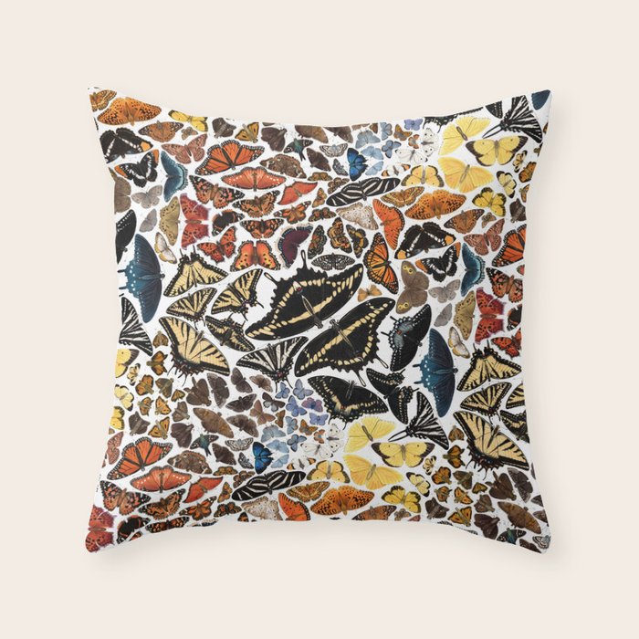 Butterflies of North America Pattern Throw Pillow Gallery Image 6
