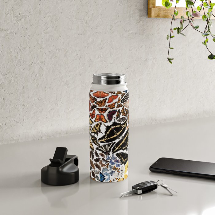 Butterflies of North America Pattern Water Bottle Gallery Image 4