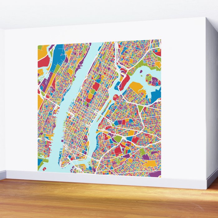 New York City Street Map Wall Mural Gallery Image 2