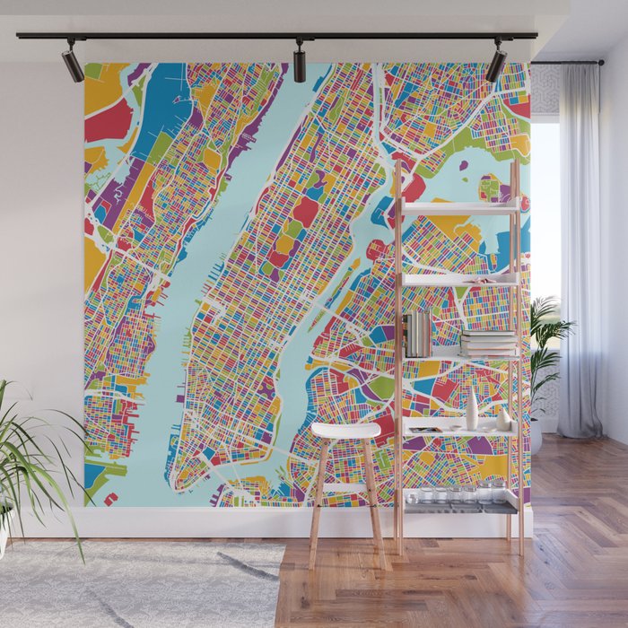 New York City Street Map Wall Mural Gallery Image 1