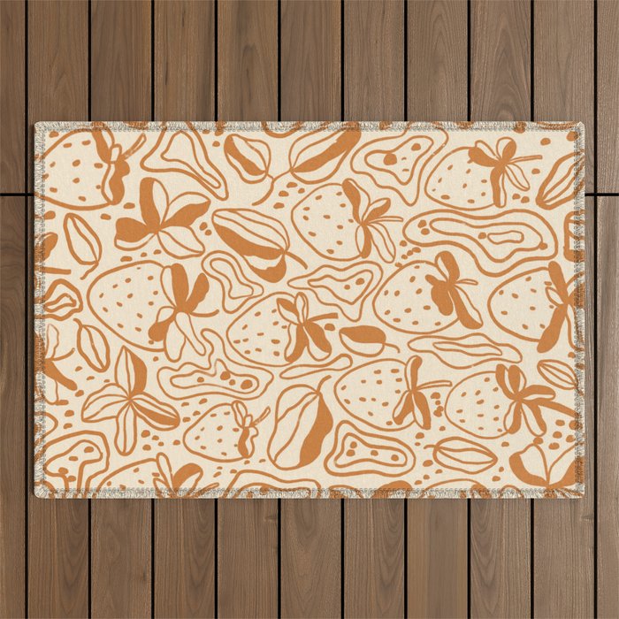 Retro strawberries Outdoor Rug Gallery Image 1