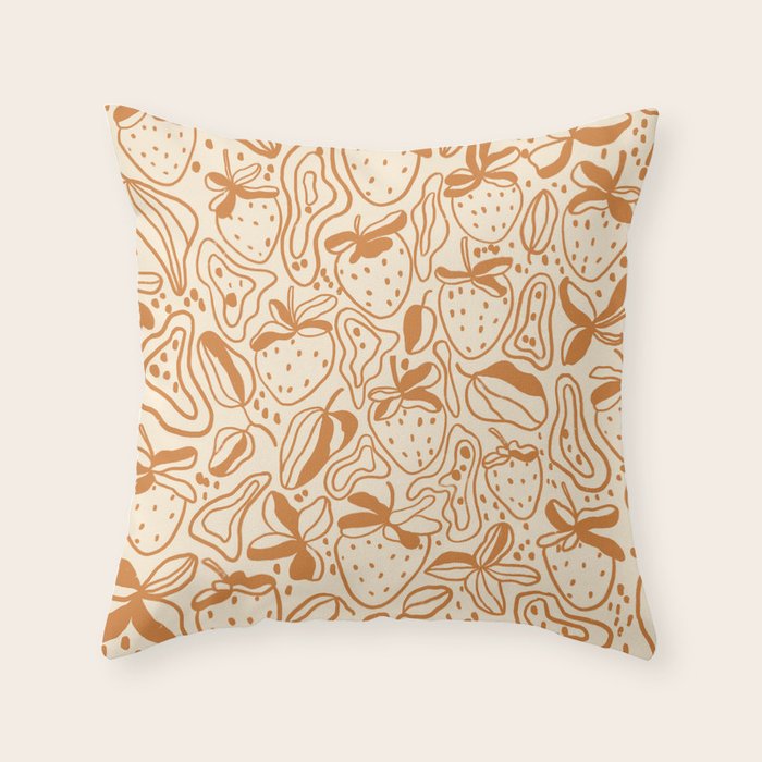Retro strawberries Throw Pillow Gallery Image 6