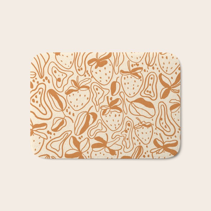 Retro strawberries Bath Mat Gallery Image 1
