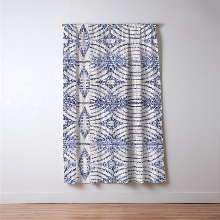 FRENCH LINEN TRIBAL IKAT Window Curtain Gallery Image 3