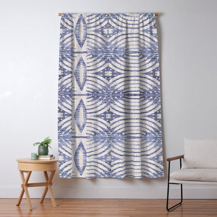 FRENCH LINEN TRIBAL IKAT Window Curtain Gallery Image 5