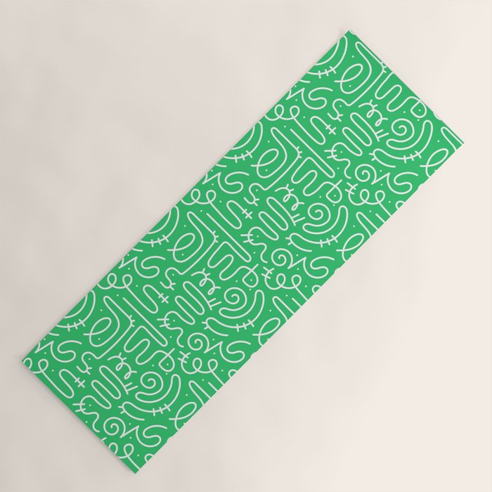 Colorful abstract fun line doodle art pattern Yoga Mat Gallery Image 1
